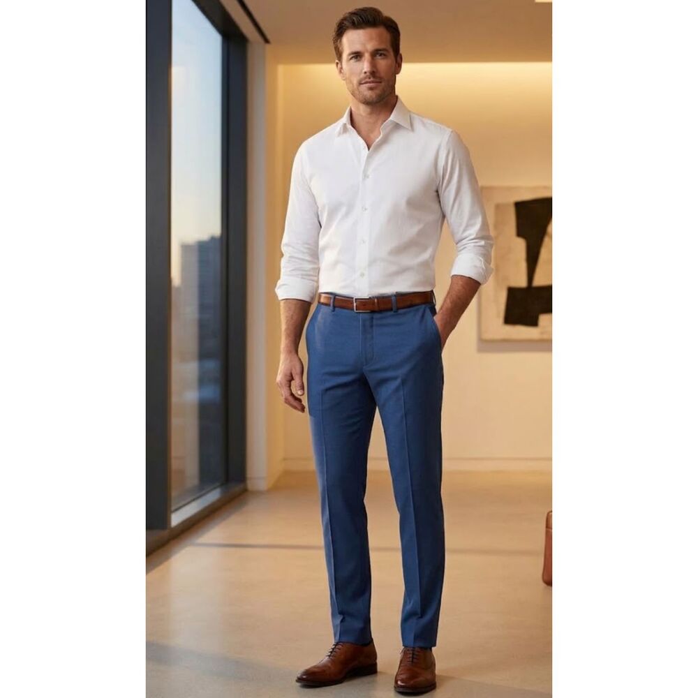 New Perry Ellis Portfolio Slim Fit Flex Gripper No Iron Pants Men's Size 36 x 30